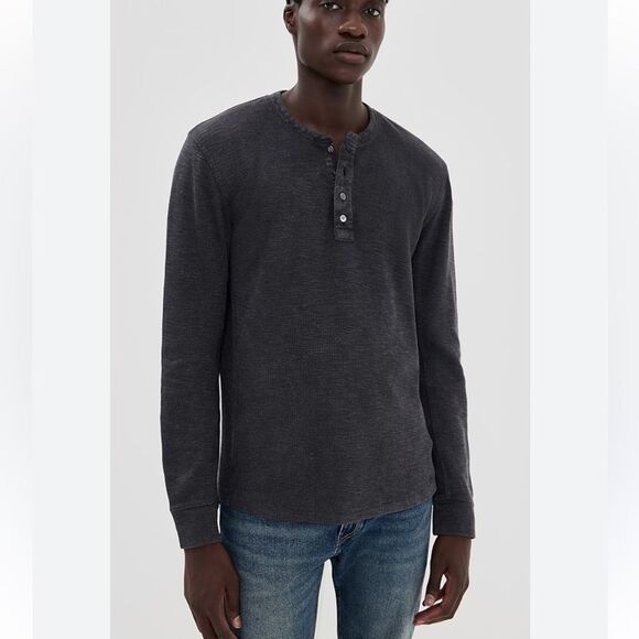 Rag & Bone Classic Flame Henley Top Long Sleeve Men’s Large - Picture 1 of 4